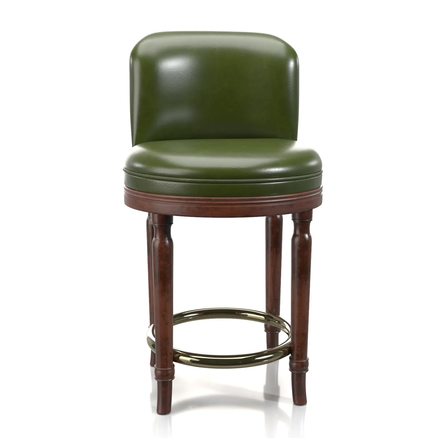 Green Leather Bar Stool PBR 3D Model_06